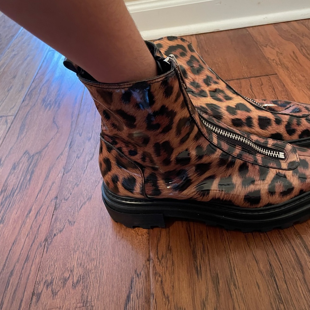 Leopard Print Ankle Boots
